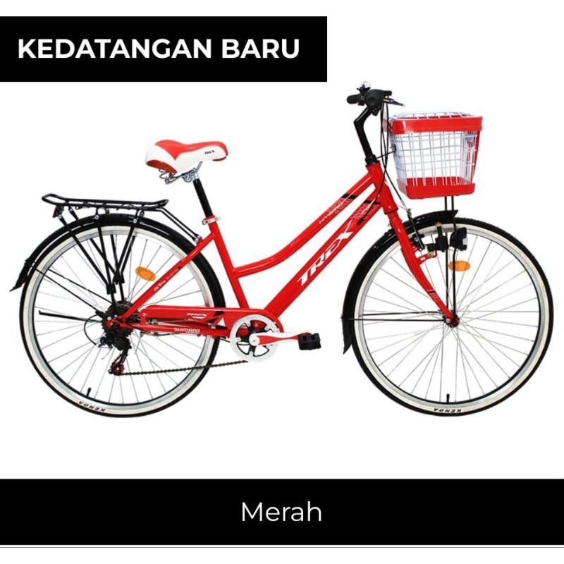 Jual SEPEDA MINI KERANJANG DEWASA CITY BIKE TREX SHIMANO EQUIPMENT