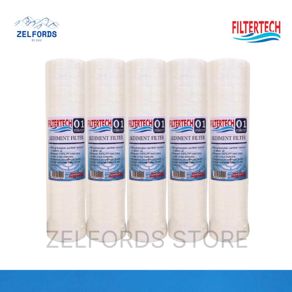 Jual Paket 5 Cartridge Filter / Spun 10 Inch 1, 3, 5, 10 Micron ...