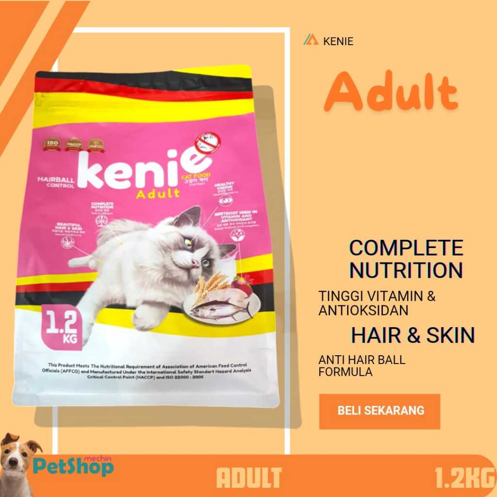 Jual Kenie cat dryfood premium 1,2kg / Makanan kucing kitten dan dewasa ...