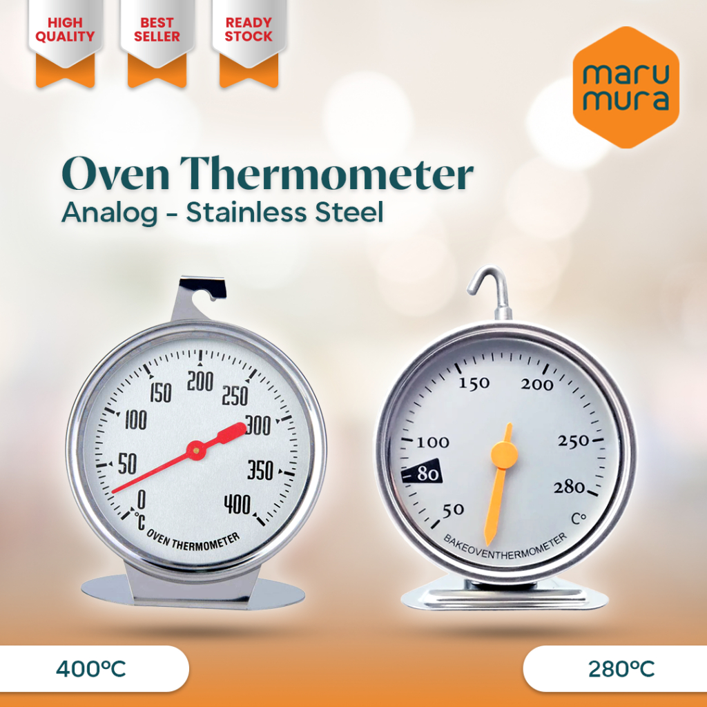 Jual Marumura Thermometer Oven Kue Bakery Tangkring Analog Stainless ...