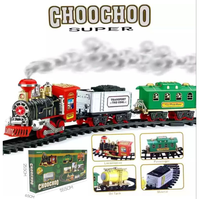 Jual MAINAN KERETA API ASAP CHOOCHOO SUPER KRETA TRAIN SET 4 GERBONG ...