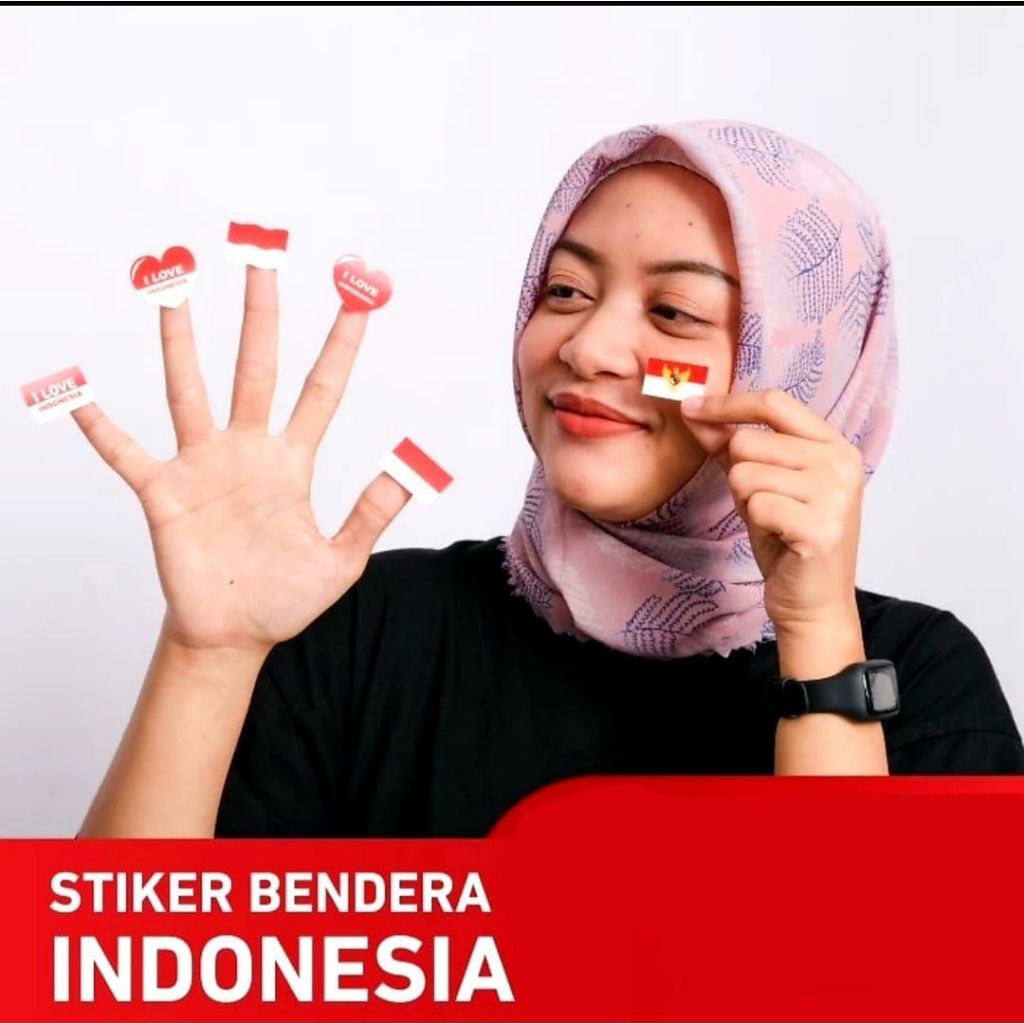 Jual Per Lembar Stiker Pipi Muka Tangan Bendera Merah Putihper Lembar