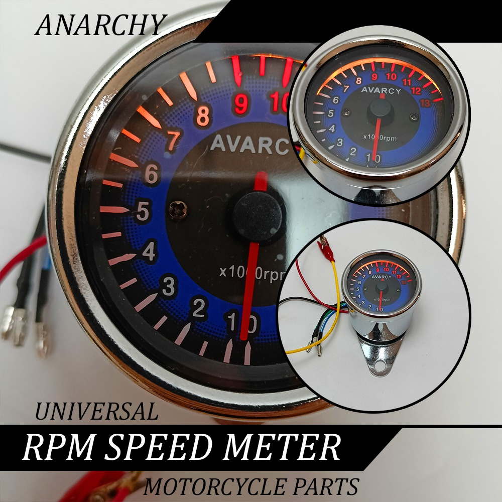 Jual RPM Speed Meter Analog Bulat/Speedometer Ampere Bulat Manual ...