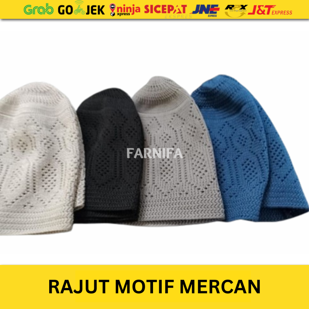 GROSIR 20 PCS PECI RAJUT LOKAL MOTIF MERCAN PUTIH HITAM ABU NAVY COKLAT CREAM
