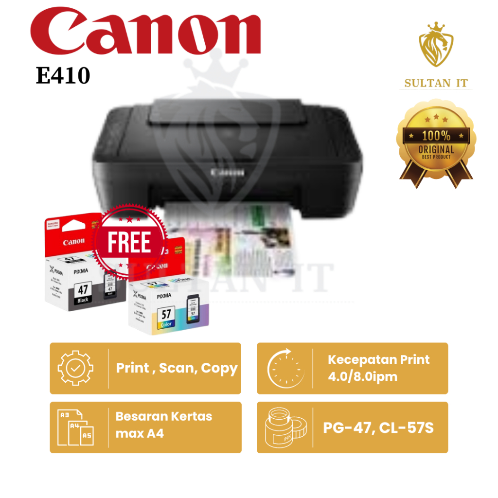 Jual Printer Canon Pixma E410 E-410 (Print Scan Copy) Canon E 410 ...