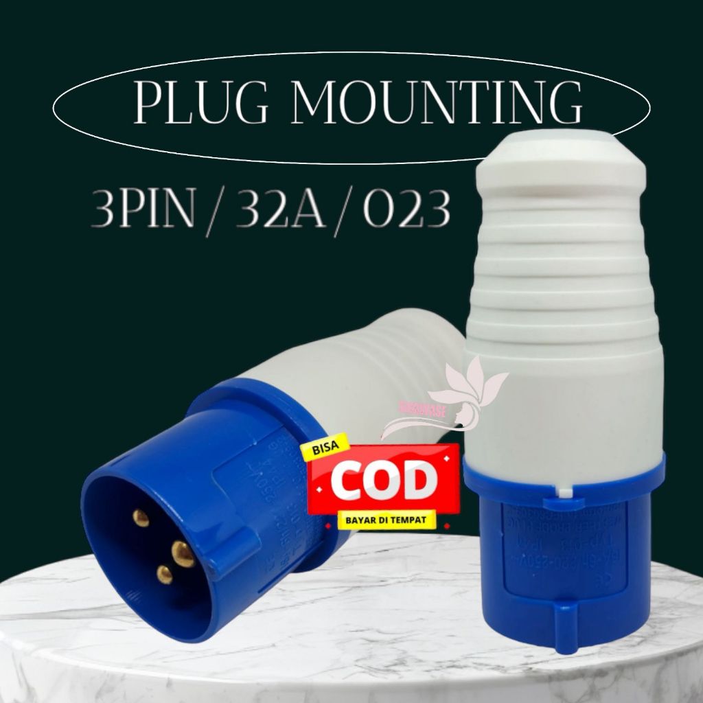 Jual Plug Mounting Male Steker 3P 32A 023 Waterproof Steker Plug ...