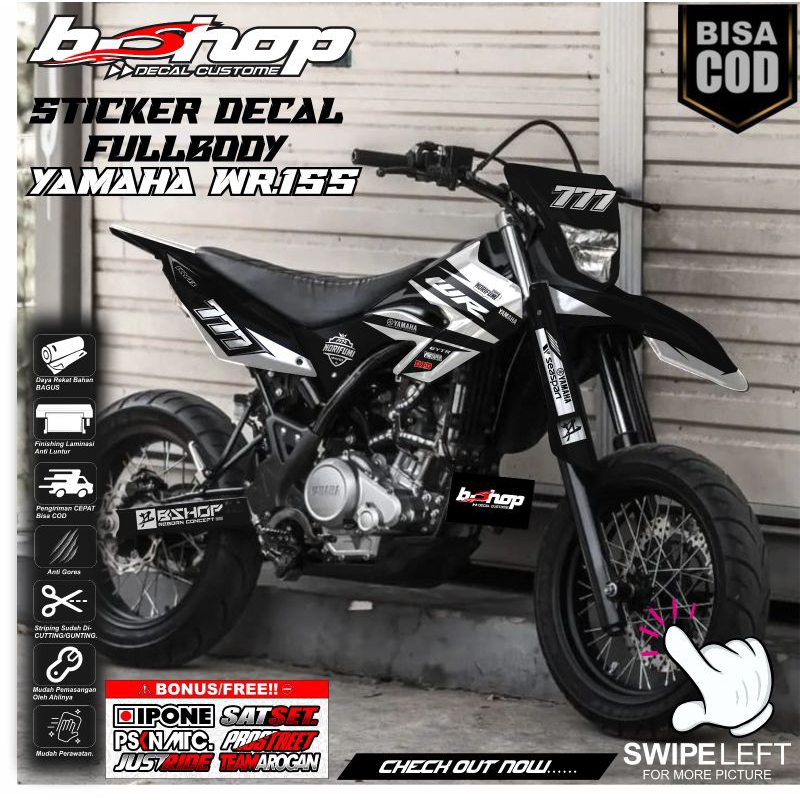 Jual stiker decal trail full body YAMAHA WR 155 variasi warna bebas ...