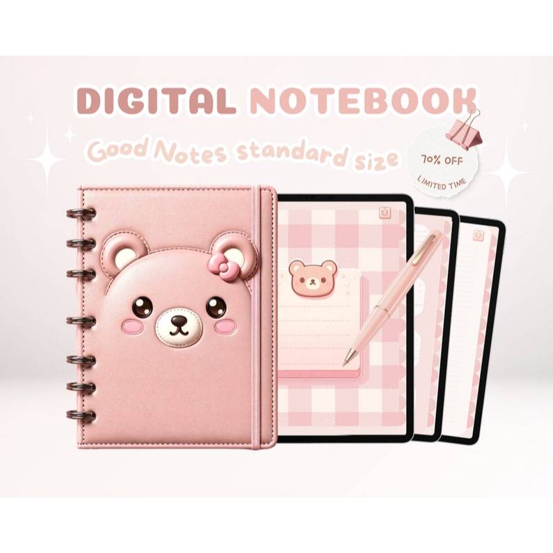 Jual Digital Notebook - Hyperlinked kawaii Notebook with cute Note ...