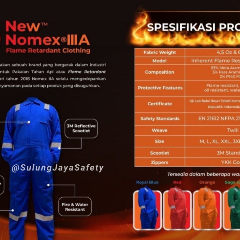 Jual Wearpack Safety Anti Percikan Api NOMEX IIIA Original 100% Asli ...