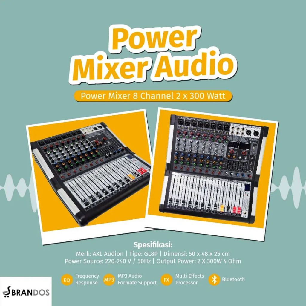 Jual Power Mixer 8 Channel 2 X 300 Watt AXL Audion Professional Audio ...
