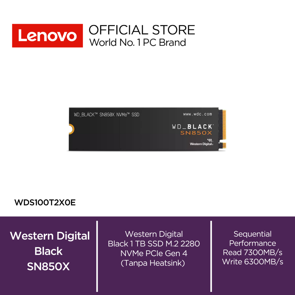 Jual Western Digital WD Black SN850X 1TB SSD M.2 2280 NVMe PCIe Gen 4 ...
