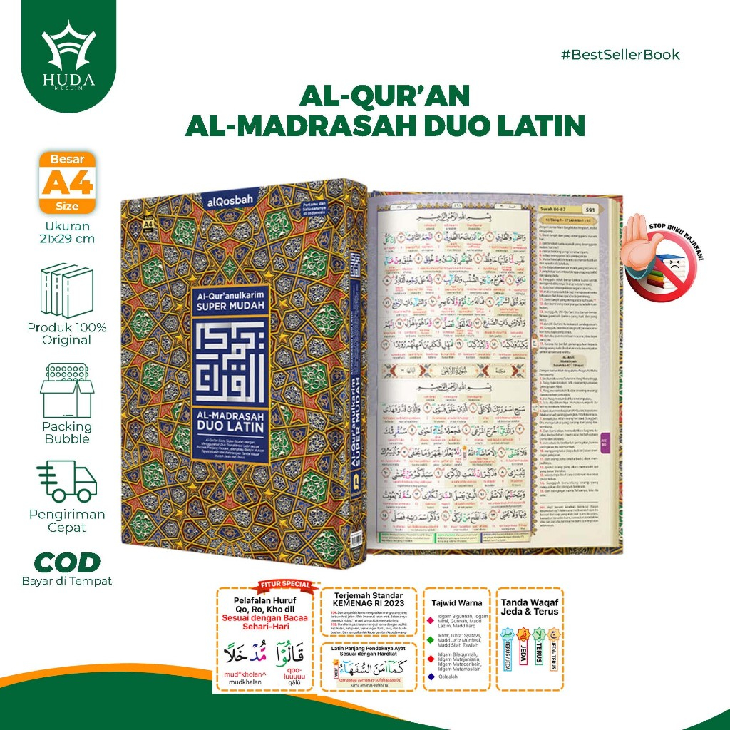 Jual [FREE BONUS | UKURAN BESAR A4] ALQURAN AL-MADRASAH DUO LATIN | AL ...