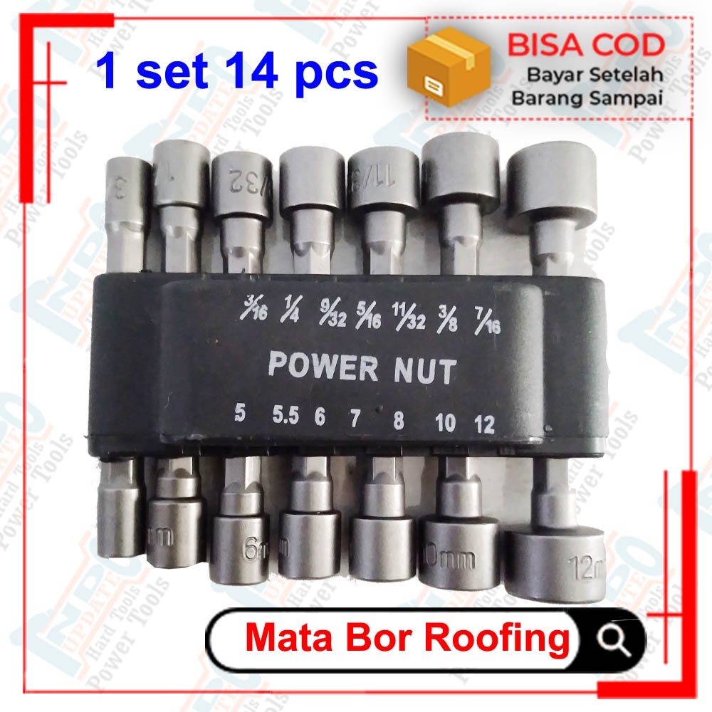 Jual TERMURAH!!Mata Roofing Magnetic Kunci Mata Sok Baut Ruping Baja ...