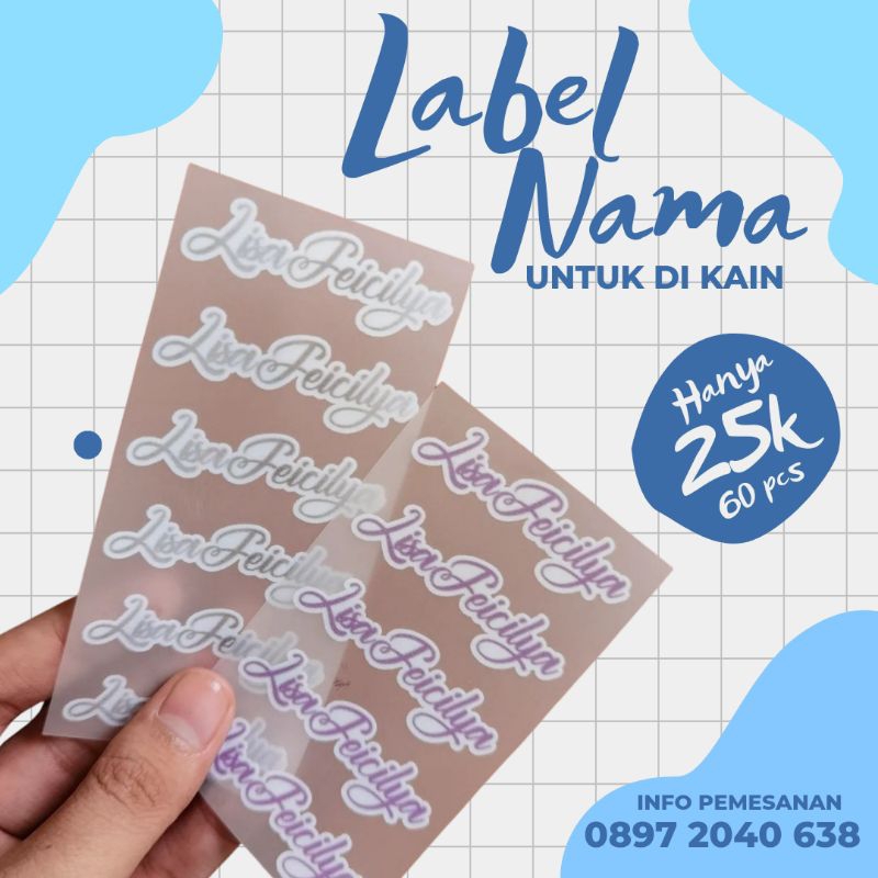 Jual label nama untuk di pakaian / label untuk di kain | Shopee Indonesia