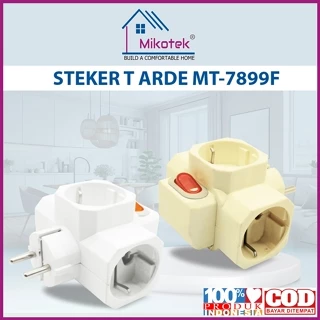 MIKOTEK Steker T Arde 3 Lubang / Colokan Listrik Saklar On/Off MT-7899F
