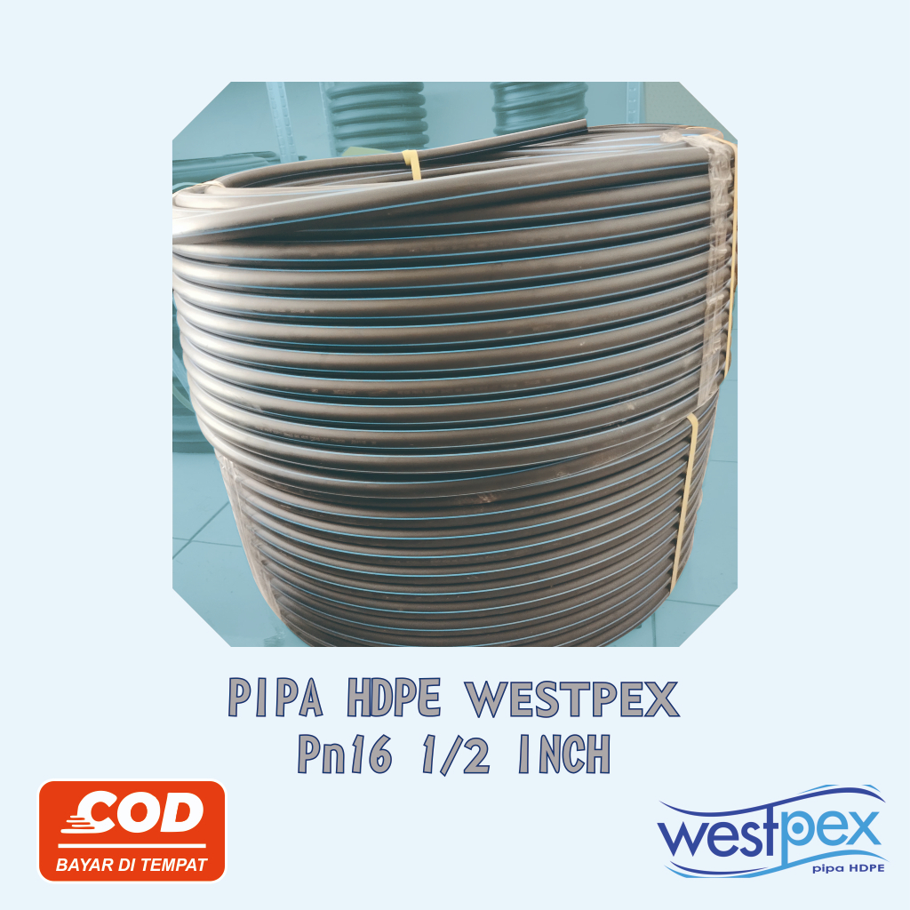 Jual Pipa HDPE Westpex 1/2 Inch PN 16 (100 Meter) | Shopee Indonesia