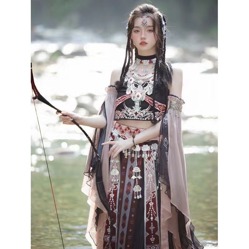 Jual Ethnic minority clothing, exotic style, Hanfu, black Hani ethnic ...