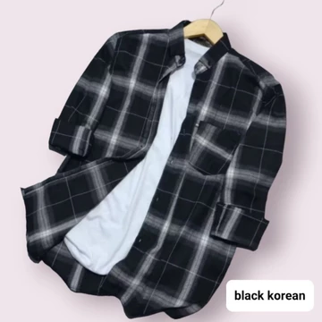 Kemeja Flanel Motif Kuning Garis Hitam M L Xl Flanel Unisex Lengan Panjang
