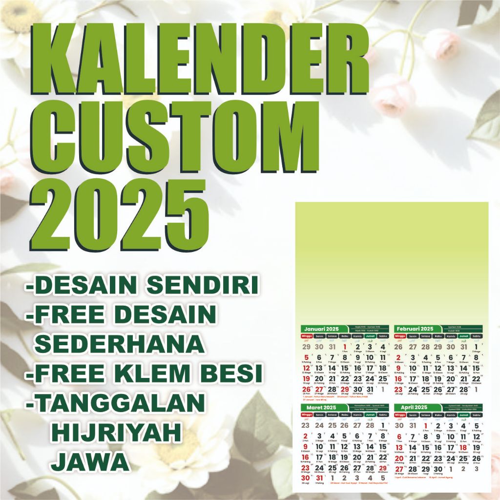 Jual Cetak Kalender Custom 2025 | Minimalis | 2025 Cetak Cepat | Murah