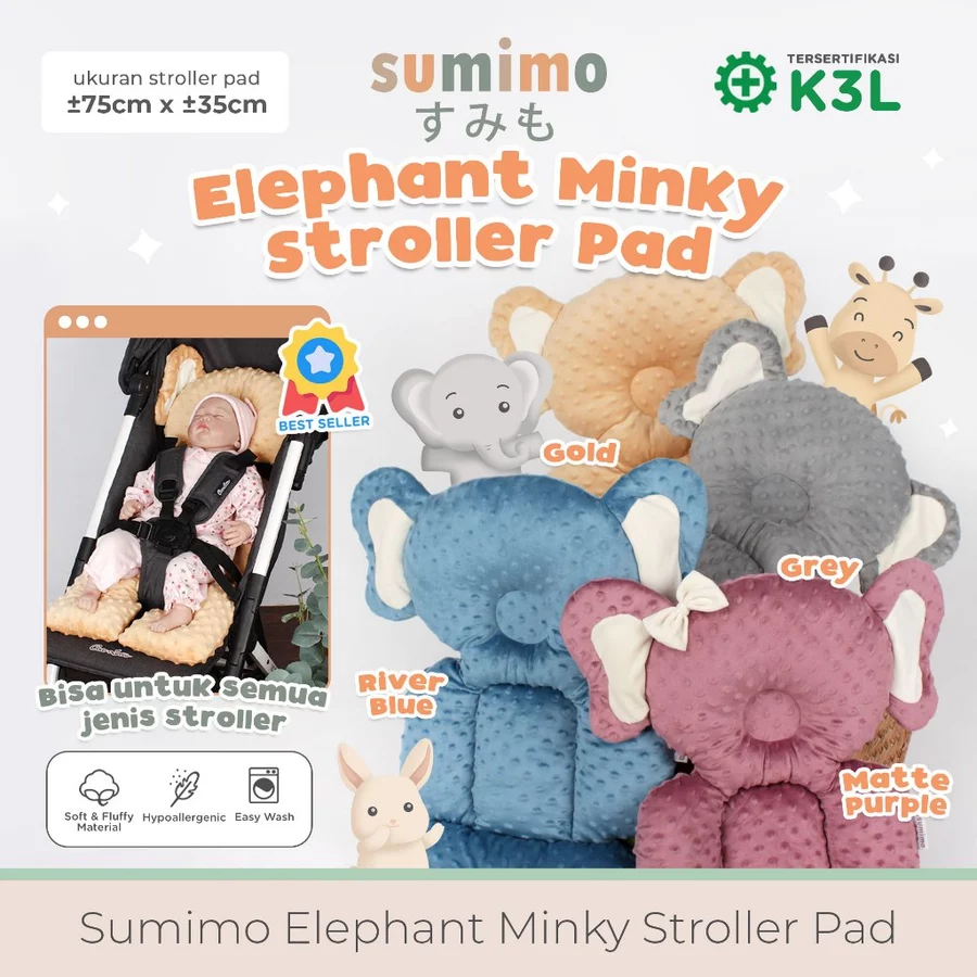  Elephant Minky Stroller Pad 