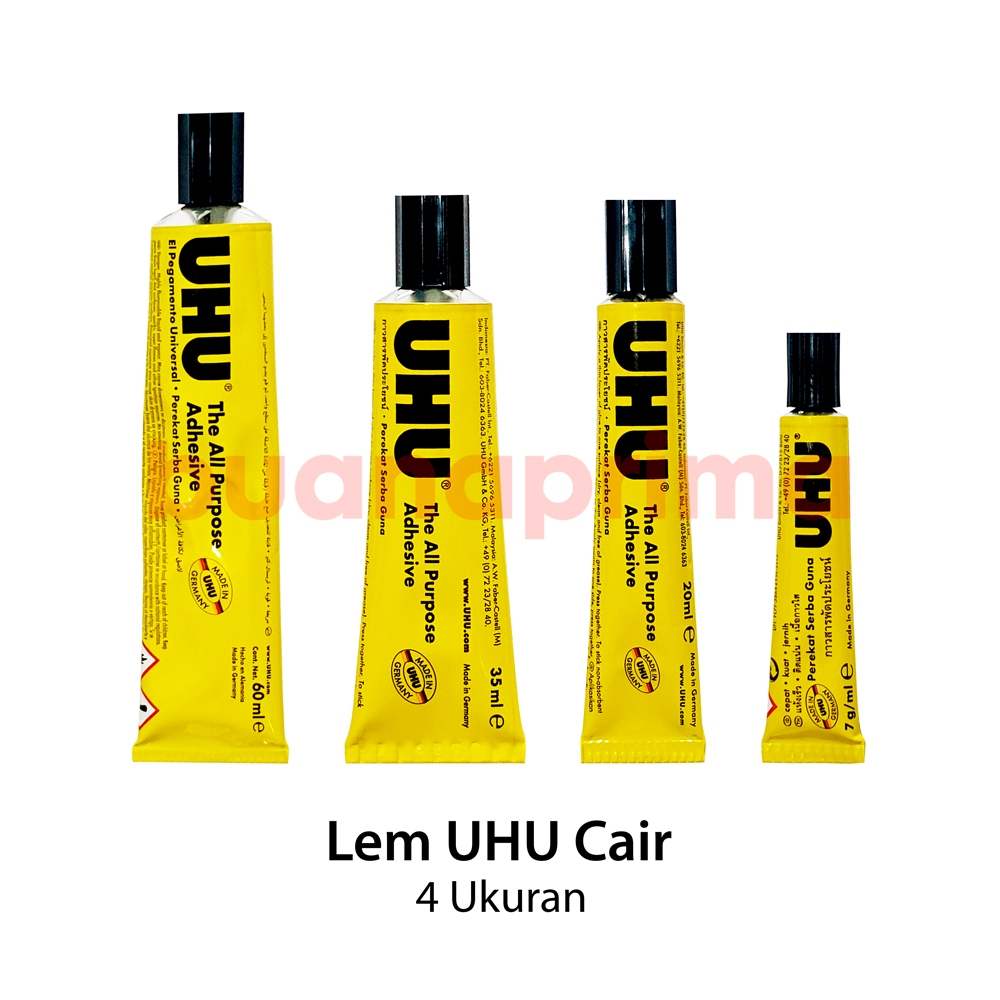 Jual Lem UHU 7 20 35 60 ml Cair Tube Kuning Kecil Sedang Besar Jumbo ...