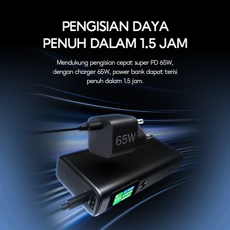 VIVAN Smart Powerbank 20000mAh 130W Two-Way Fast Charging PD QC 3.0 Support Notebook Macbook VPB-T20 Garansi 18 Bulan