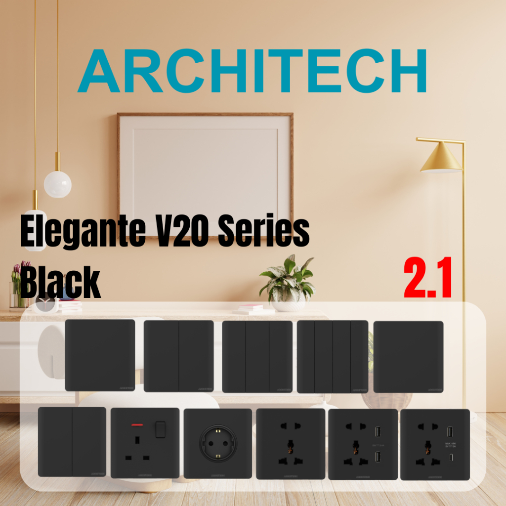 Jual ARCHITECH SAKLAR LISTRIK LAMPU ELEGANTE V20 / cetekan mewah modern ...