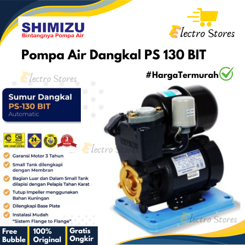 Jual Shimizu PS130 BIT || Pompa Air Dangkal PS 130 Bit | Shopee Indonesia