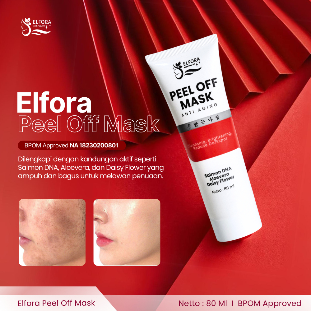 Jual Elfora Peel Off Mask Anti aging Extra DNA Salmon With 7 Days Anti ...