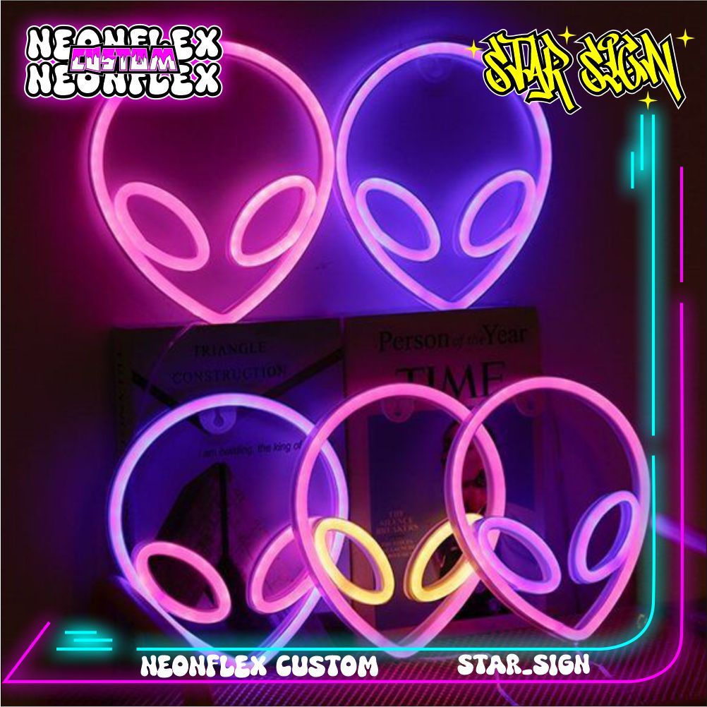 Jual STAR SIGN Custom Neon Sign Logo Alien Lampu Dekorasi LED Keren ...