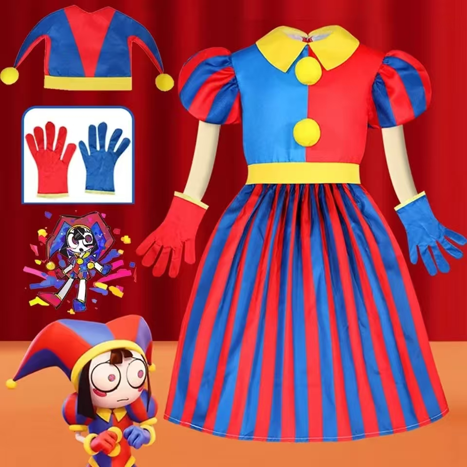 Jual Pomni Costumes Kids Dress Costume Cartoon TV Amazing Cosplay ...