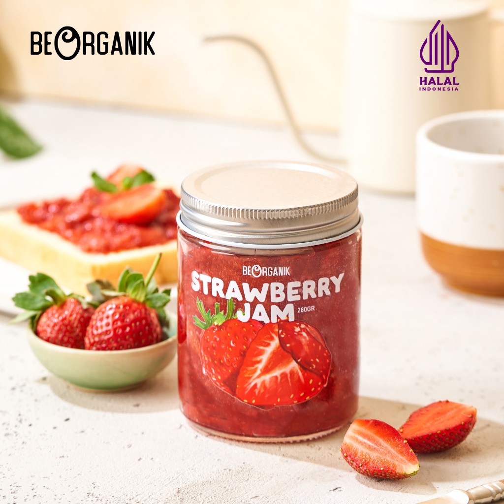 Jual Beorganik Strawberry Jam / Selai Stroberi 280gr | Shopee Indonesia