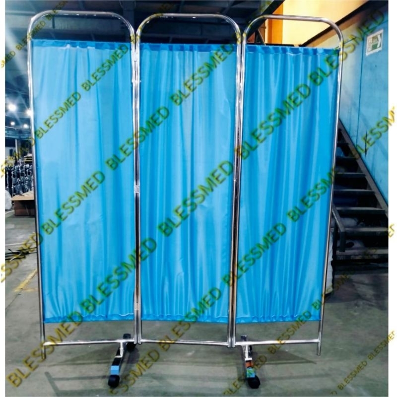 Jual Bed Screen Stainless 3/4 Panel + Kain + Roda/Sekat Ruangan Klinik ...