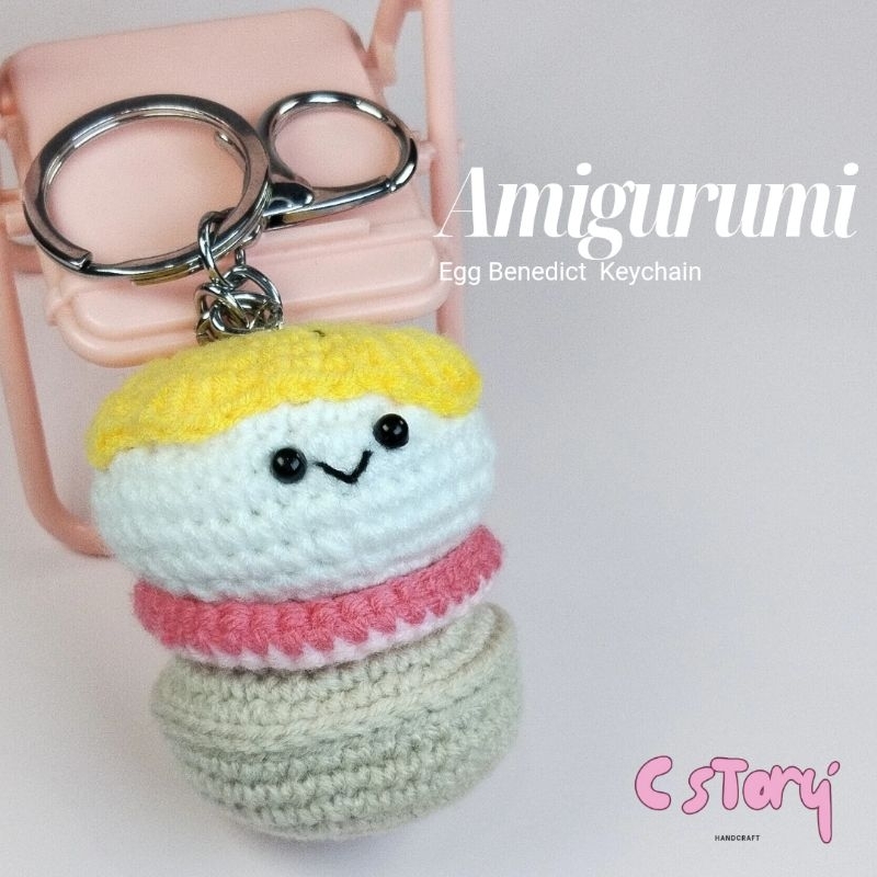 Jual Amigurumi Egg Benedict Keychain / Gantungan Kunci Rajutan / Ganci ...