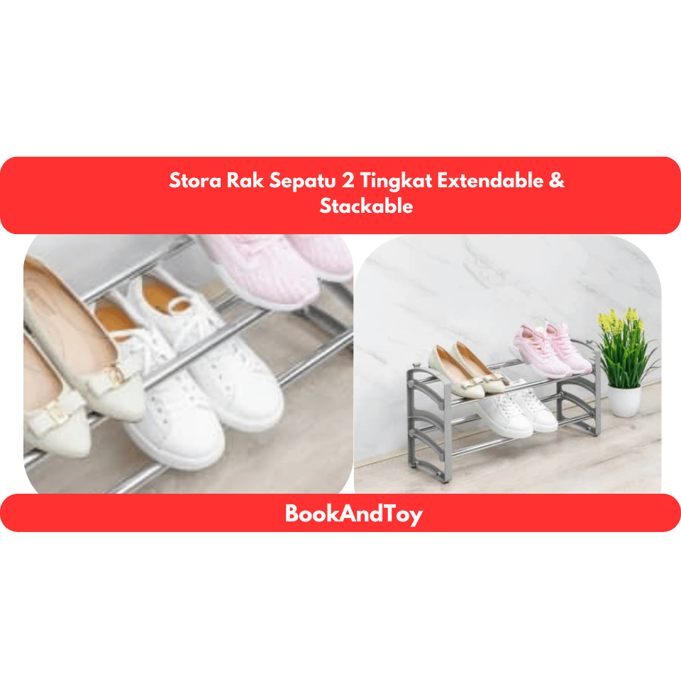 Jual Stora Rak Sepatu 2 Tingkat Extendable & Stackable | Shopee Indonesia
