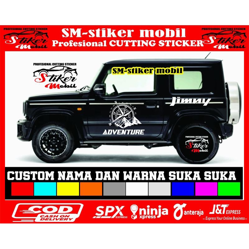 Jual stiker mobil jimny mobil katana jeep stiker kampas adventure ...