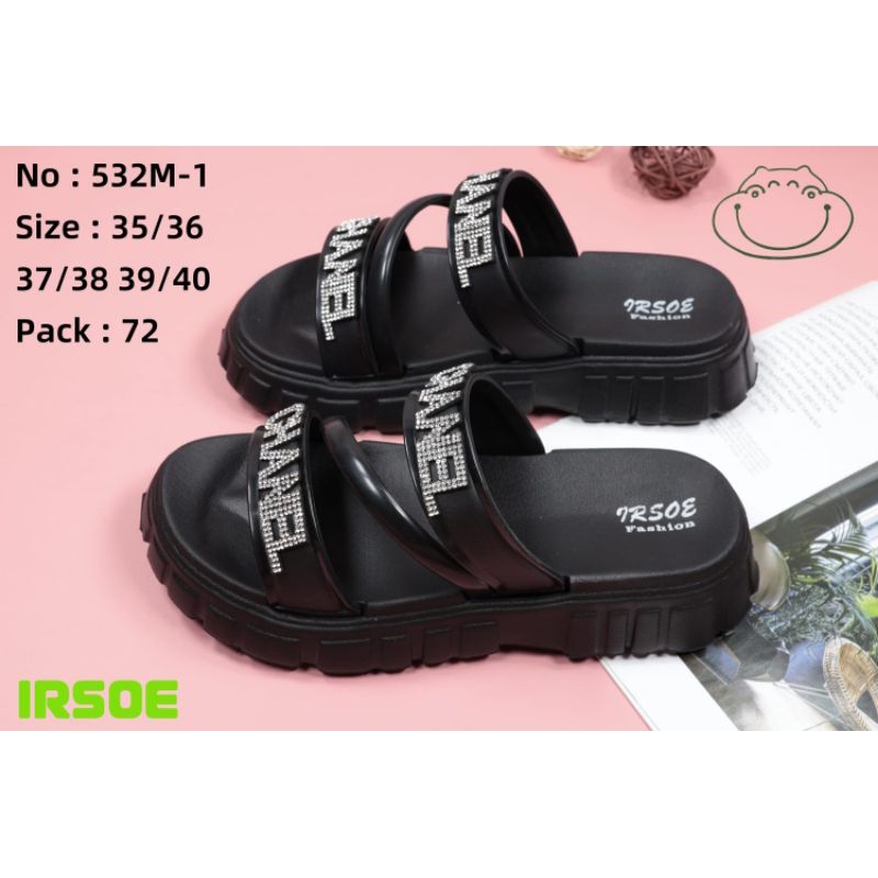 Jual Sandal Wedges Viral Kekinian Logo Brand CH Shield Text Irsoe 532M 1 Shopee Indonesia