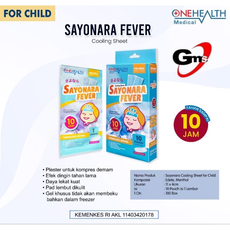 Jual Onehealth Sayonara Fever Anak Box isi 10 Pcs / Plester Kompres ...
