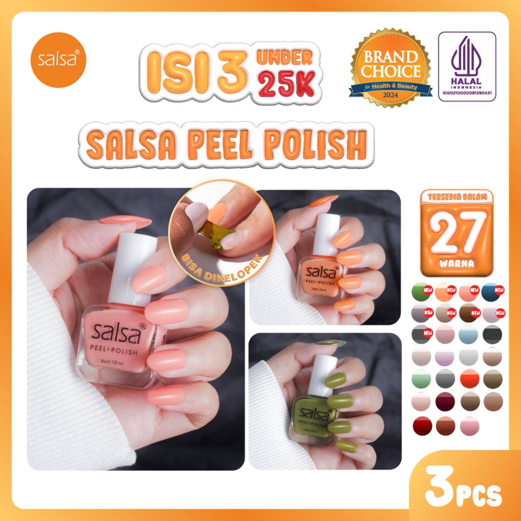 Jual Salsa Peel Polish Kutek Halal Peel Off Lupas Breathable Hijab Friendly Isi Kutek