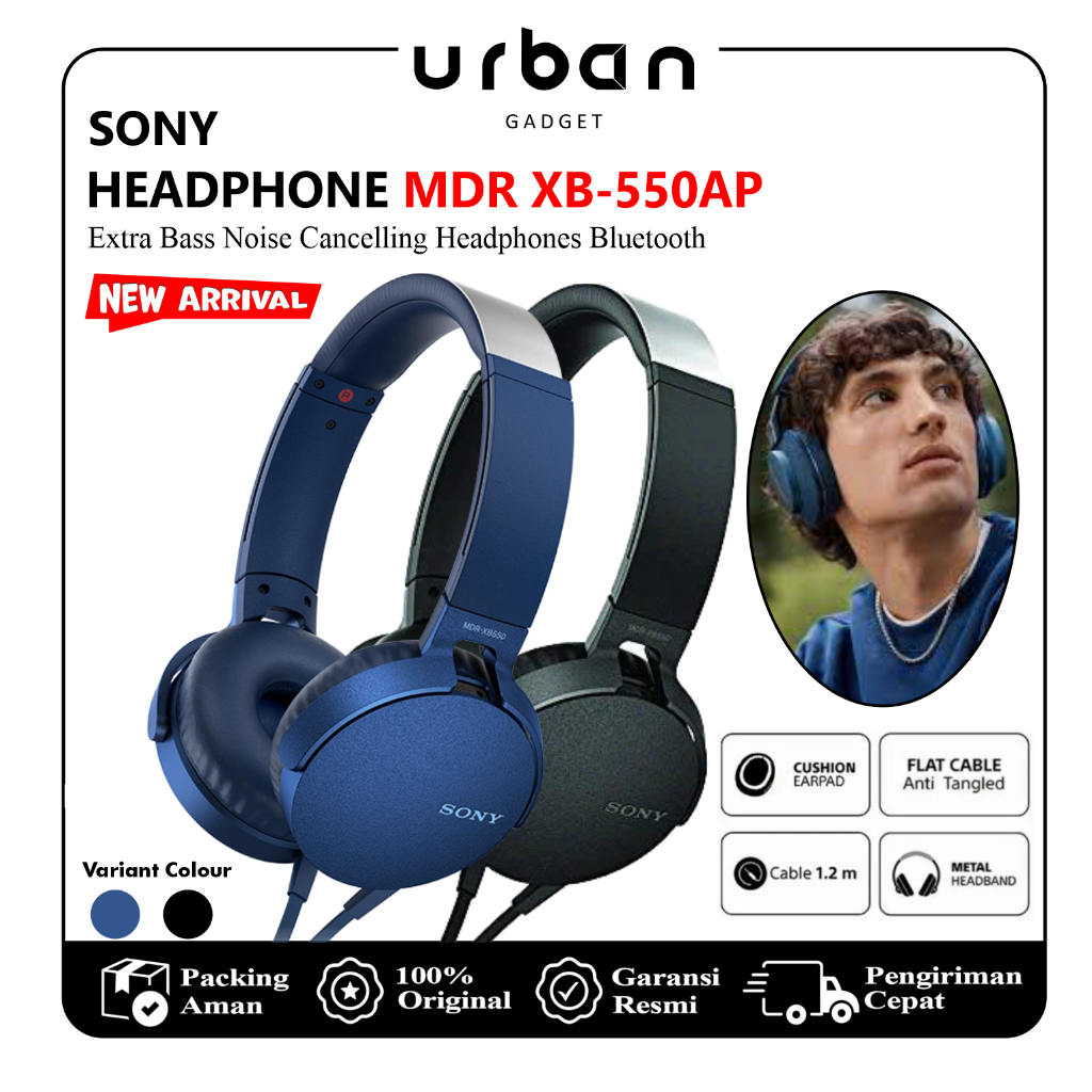 Sony XB-550AP Extra Bass On-Ear Headset/Headphones ORI