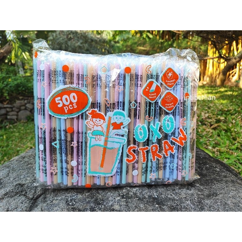 Jual (1 pack isi 500pcs) Primapack Sedotan Lancip 620 Pastel Mix ...