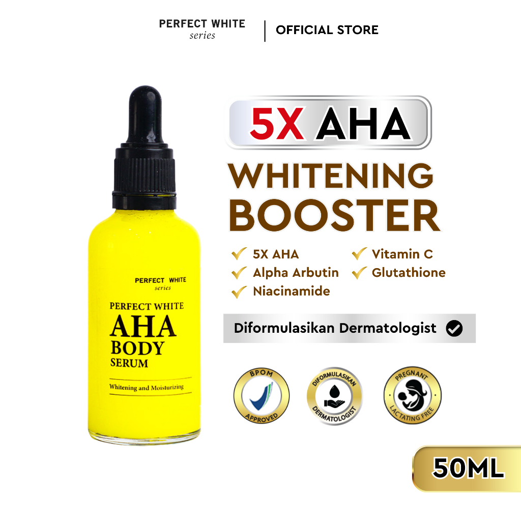 Jual PERFECT WHITE AHA Body Serum Whitening & Moisturizing | Serum ...