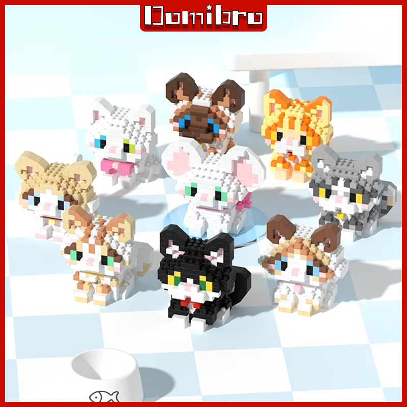 Jual Mainan Brick Kitten Puppy Dog & Cat Mini Block Susun Kucing Anjing