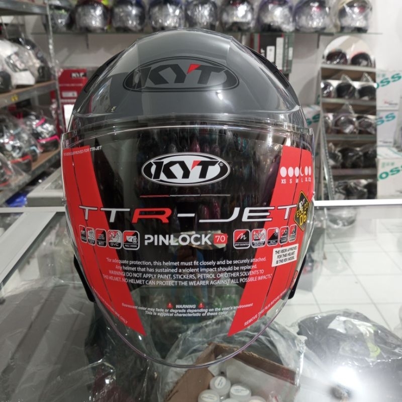 Jual Helm Kyt Ttr Jet Gorilla Grey Original Shopee Indonesia