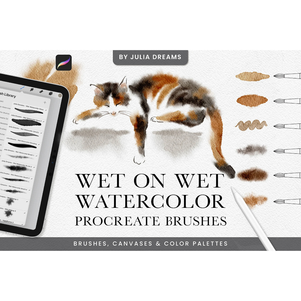 Jual Procreate Brush - Wet on Wet Watercolor Brushes for Procreate ...