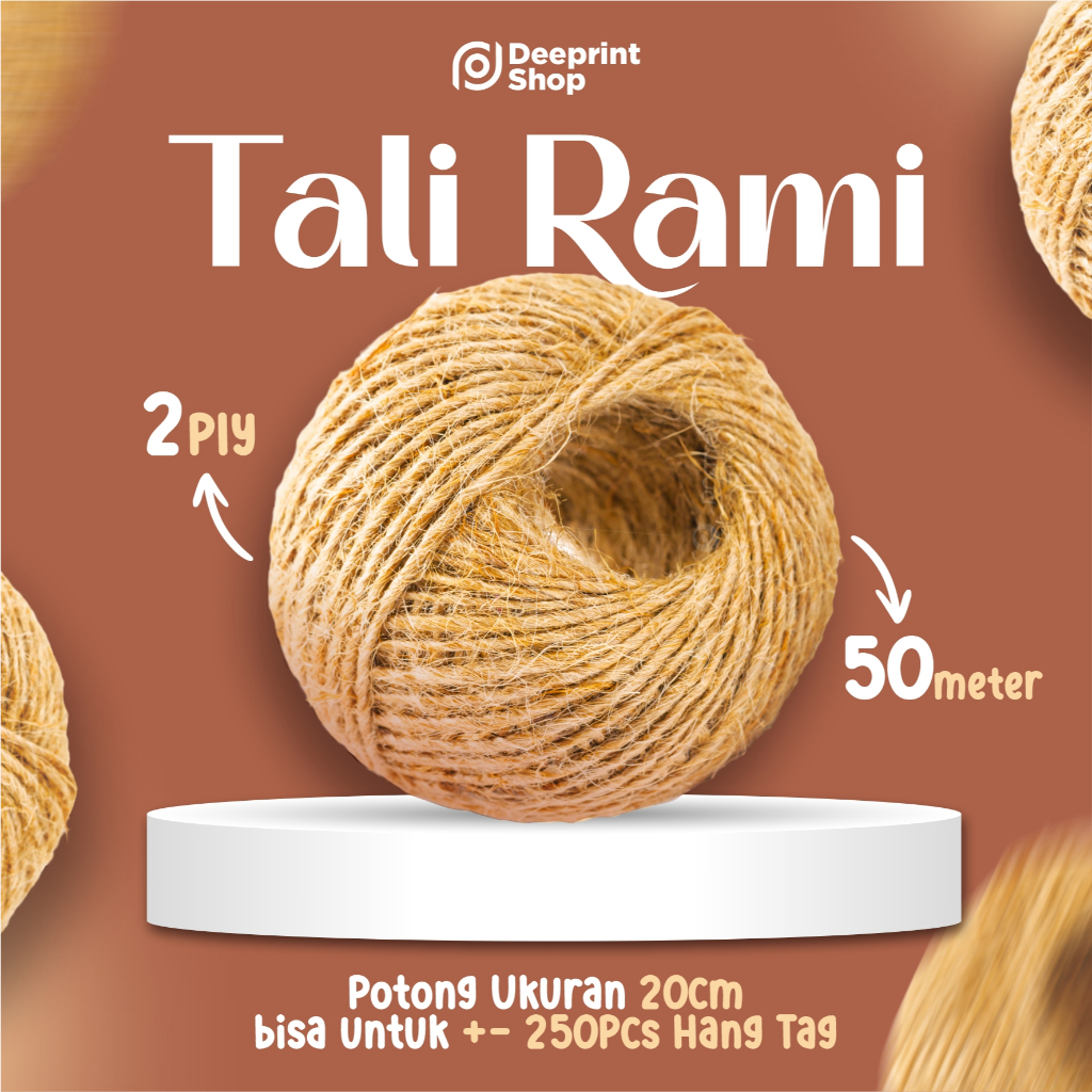 Jual Tali Rami / Tali Goni / Tali Hang Tag panjang 2 Ply 50 Meter ...