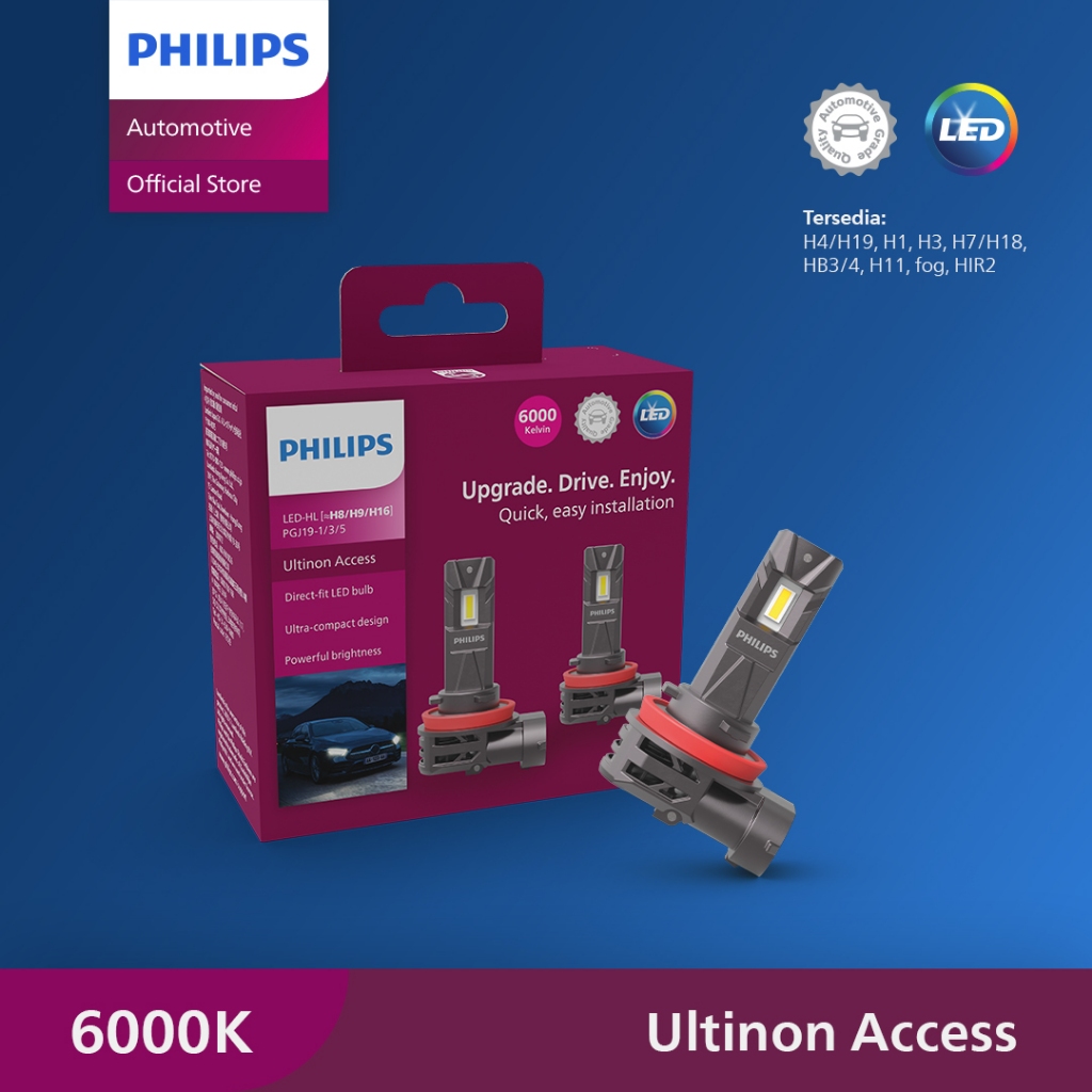 Jual Philips LED Ultinon Access U2500 (6000K) FOG (H8, H9, H16 ...