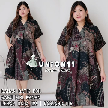 Union11 Dress Batik Jumbo Wanita Dress Jumbo Wanita Ld 126 Baju Jumbo Wanita Baju Kerja Wanita