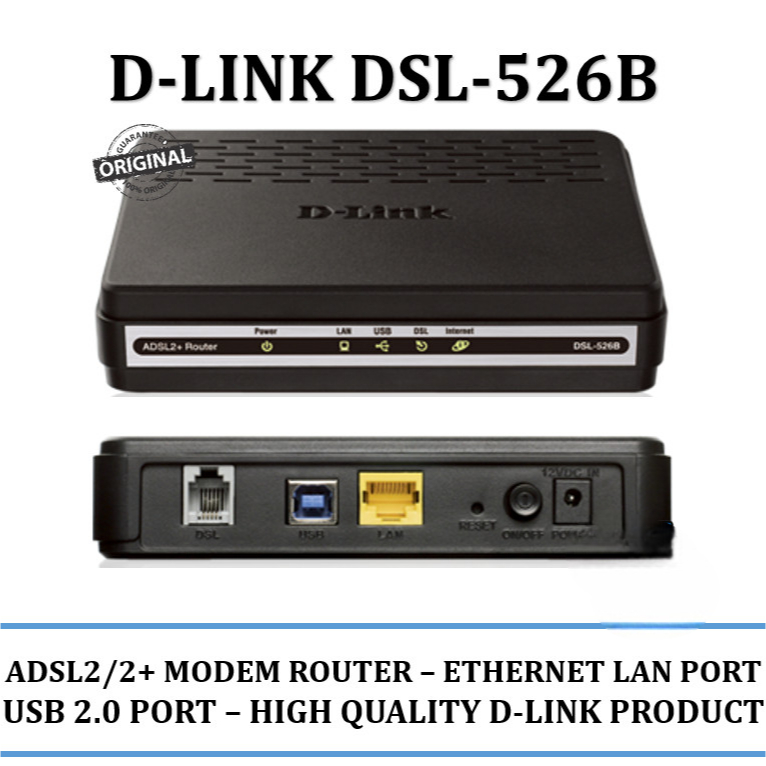 Jual D-Link DSL-526B USB / Ethernet ADSL2+ Modem Router | Shopee Indonesia