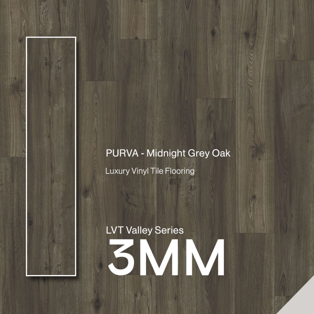 Jual Purva LVT 3 MM Valley Series - Midnight Grey Oak (LVT Flooring ...